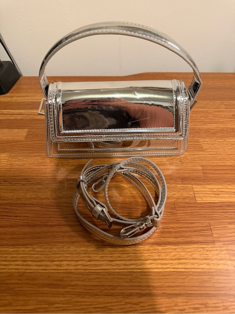 Zara Mini City Bag Top Handle Bag w/ Detachable Strap Magnetic Closure